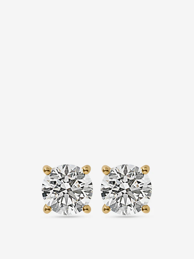Petite Comet Solitaire Lab Diamond Stud Earrings - Image 2