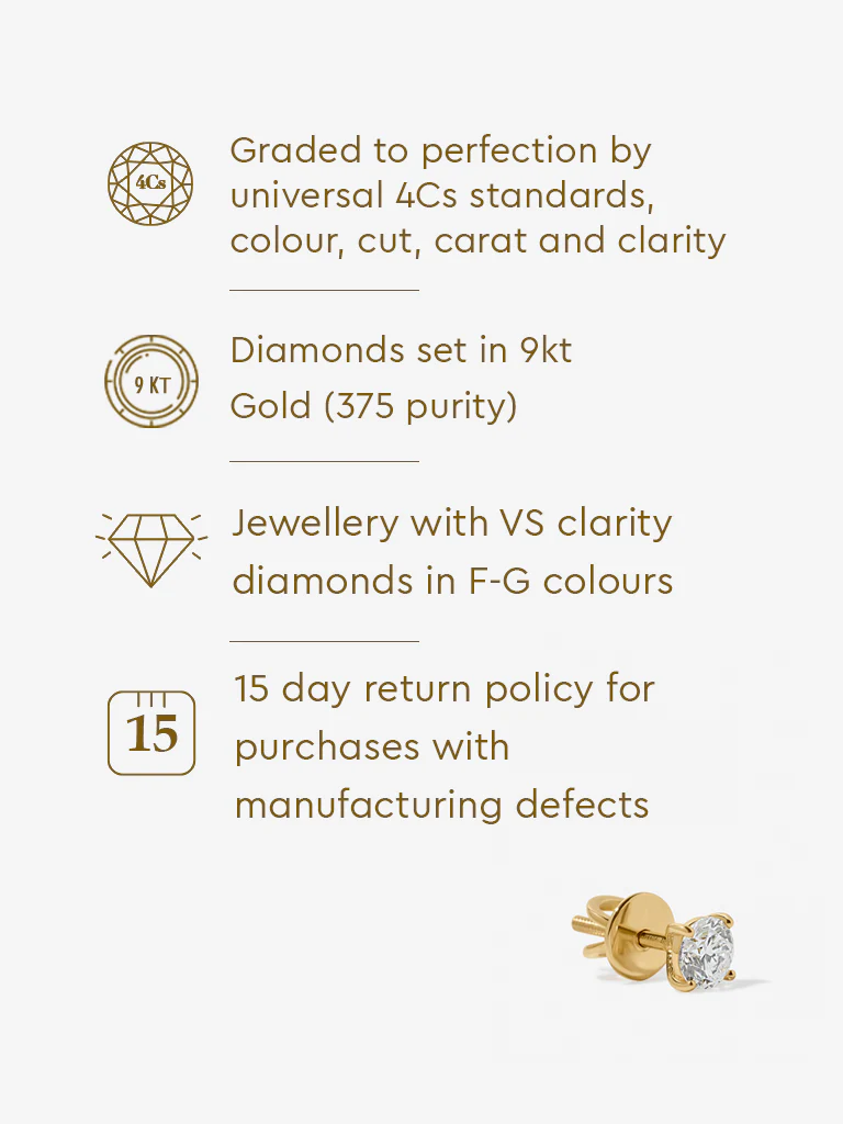 Petite Comet Solitaire Lab Diamond Stud Earrings - Image 6