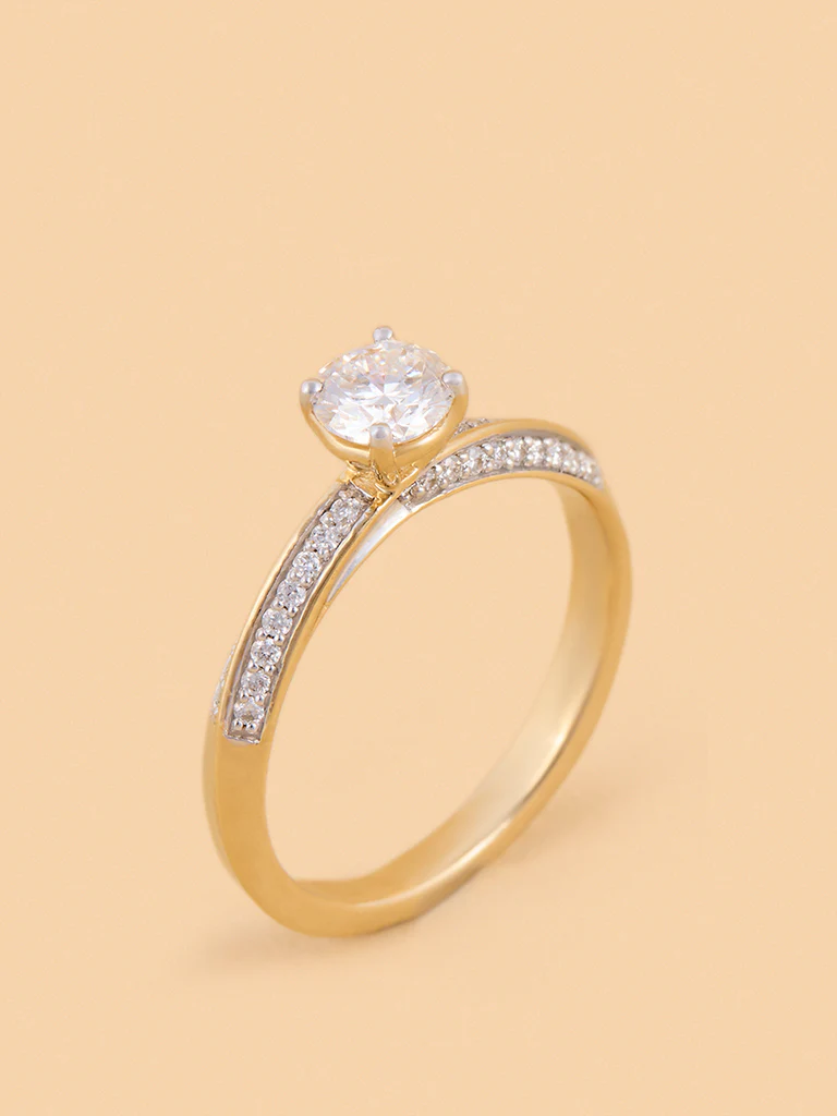 Radiant Round Lab Diamond Solitaire Ring