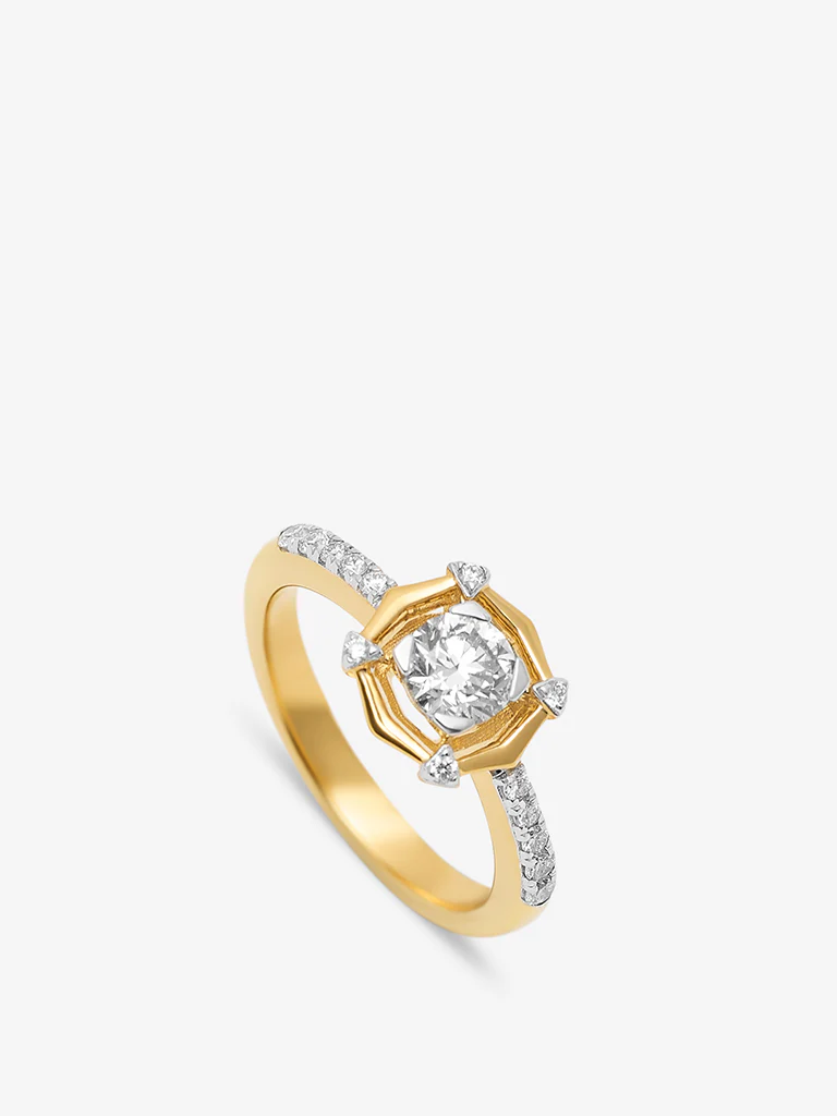 Sculpted Lab Diamond Ring