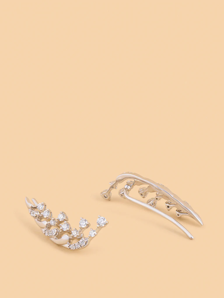 Sleek Lab Diamond Ear Climbers - Image 2