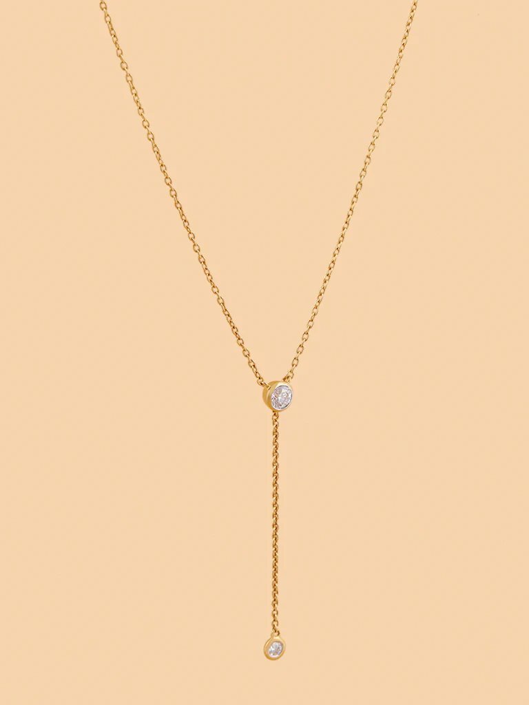 Sleek Y-Chain Necklace with Lab Diamond - Image 2