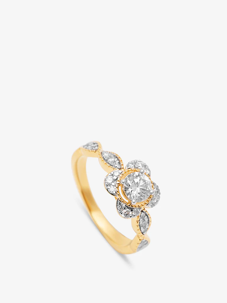 Solitaire Gold Plated Lab Diamond Ring - Image 2