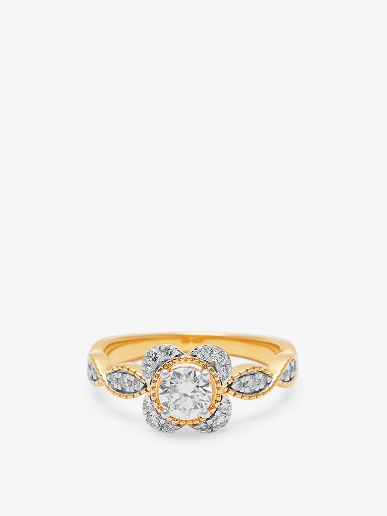 Solitaire Gold Plated Lab Diamond Ring - Image 3