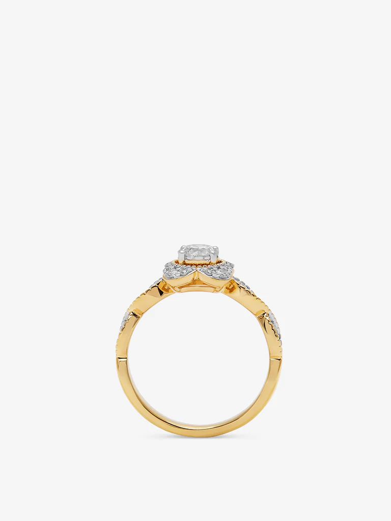 Solitaire Gold Plated Lab Diamond Ring - Image 4
