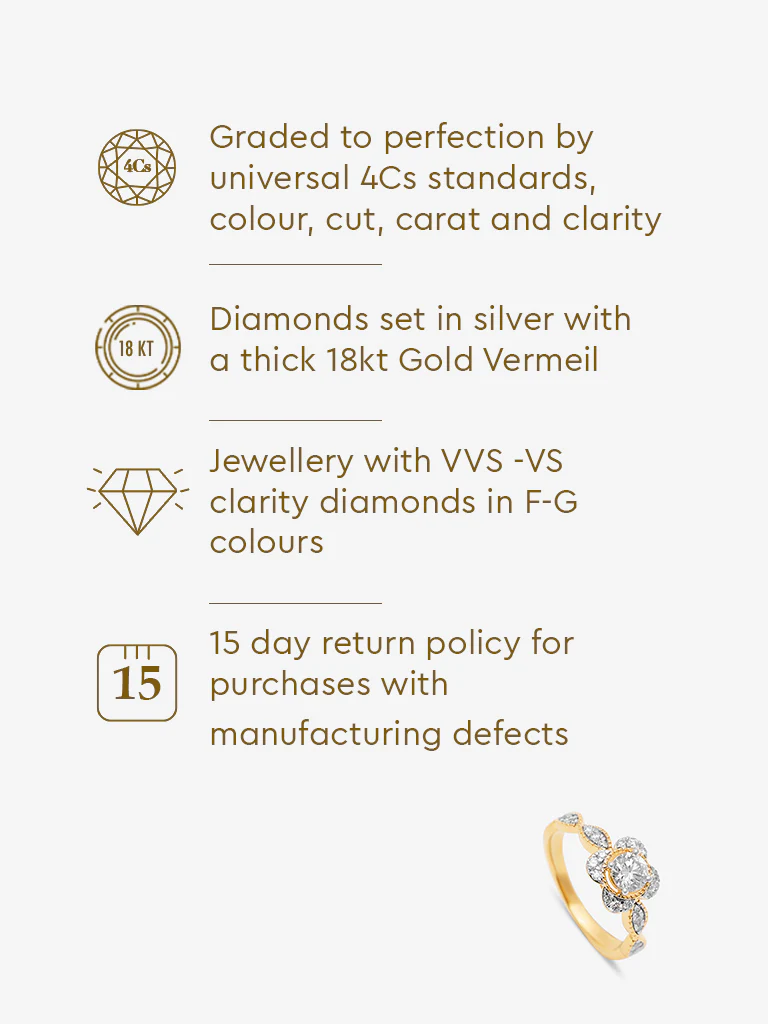 Solitaire Gold Plated Lab Diamond Ring - Image 6