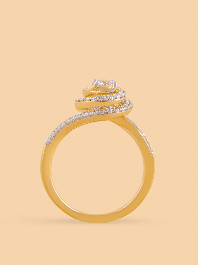 Spiral Swirl Solitaire Lab Diamond Ring - Image 2