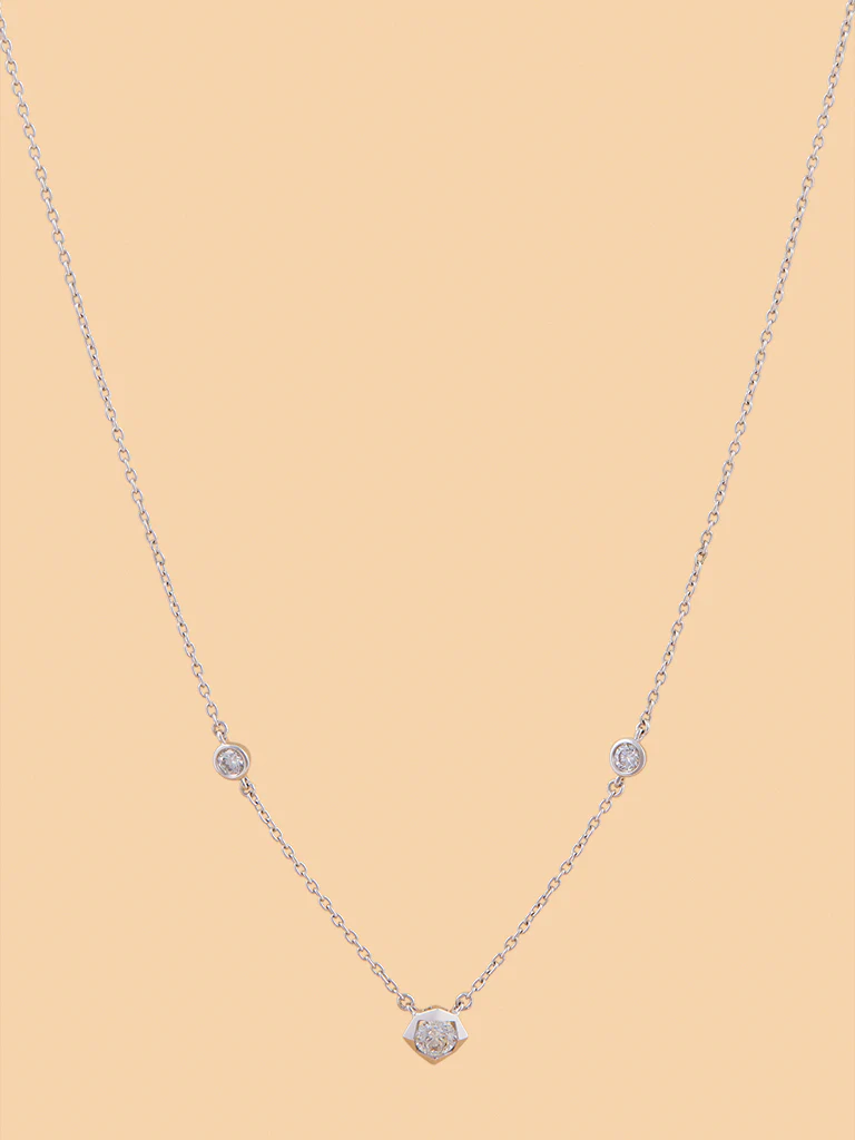 Stellar Triple Lab Diamond Pendant Necklace