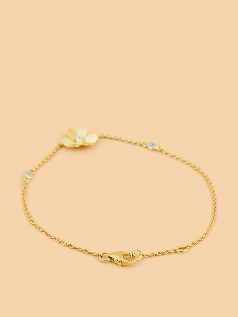 Timeless Floral Lab Diamond Chain Bracelet - Image 2