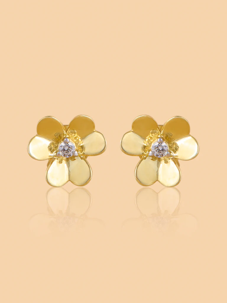 Timeless Floral Stud Lab Diamond Earrings