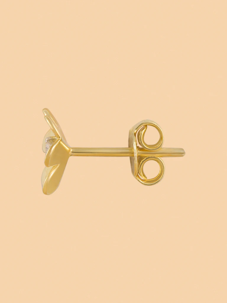 Timeless Floral Stud Lab Diamond Earrings - Image 3