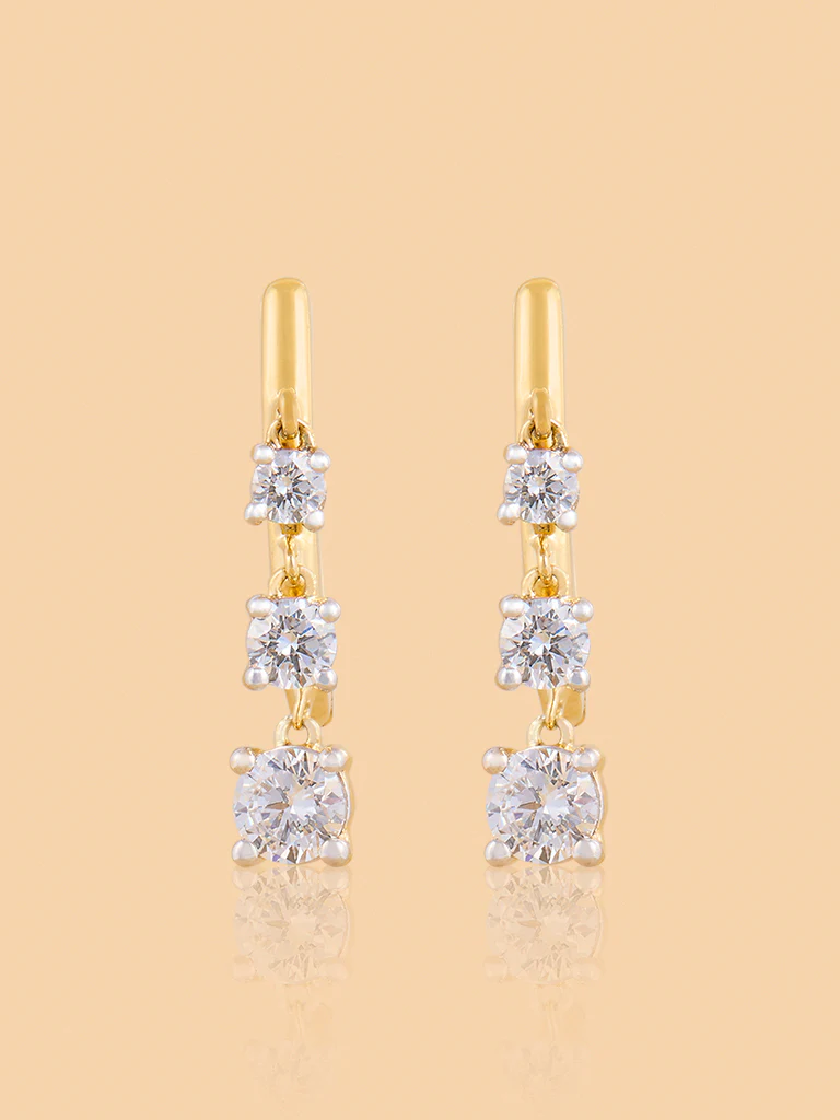 Trio Dangling Hoops with Lab Diamonds