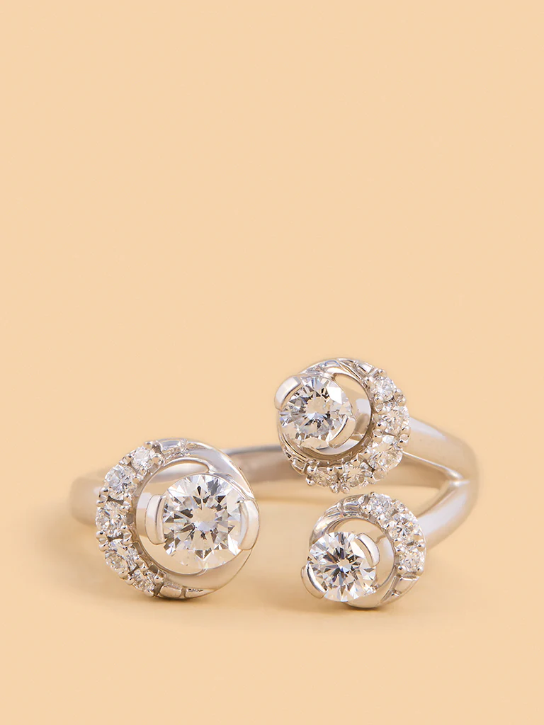 Triple Cluster Lab Diamond Ring - Image 3