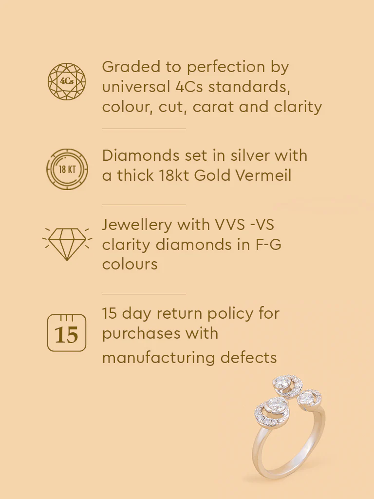 Triple Cluster Lab Diamond Ring - Image 5