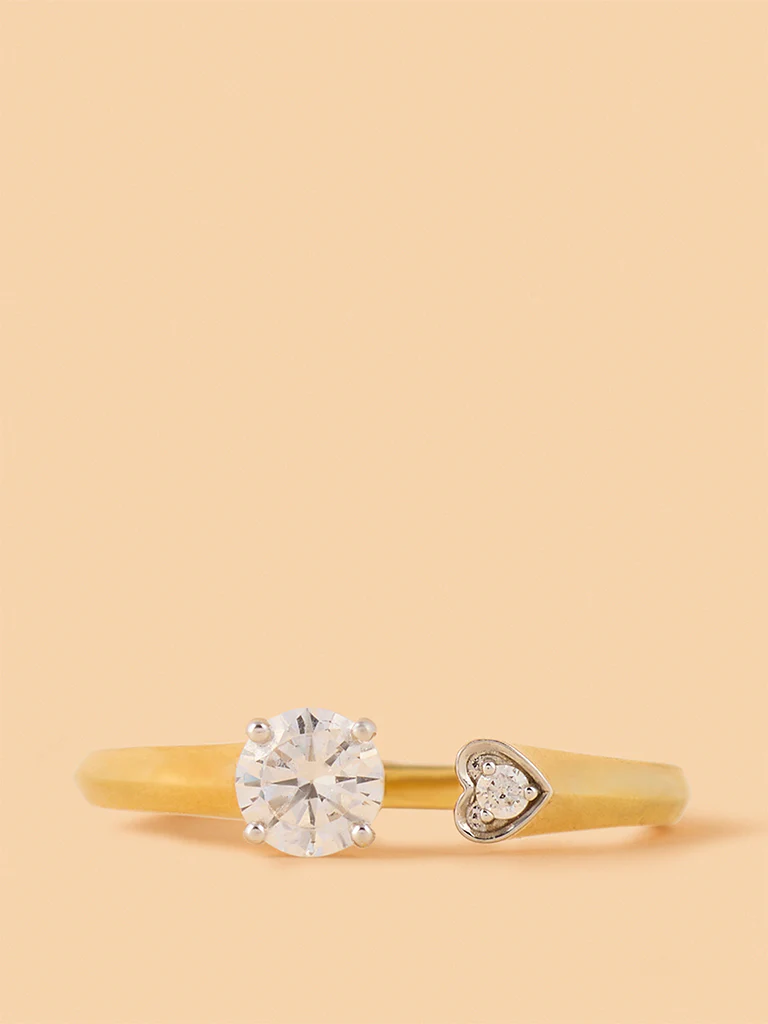 Twinlab Diamond Heart Open Ring - Image 2