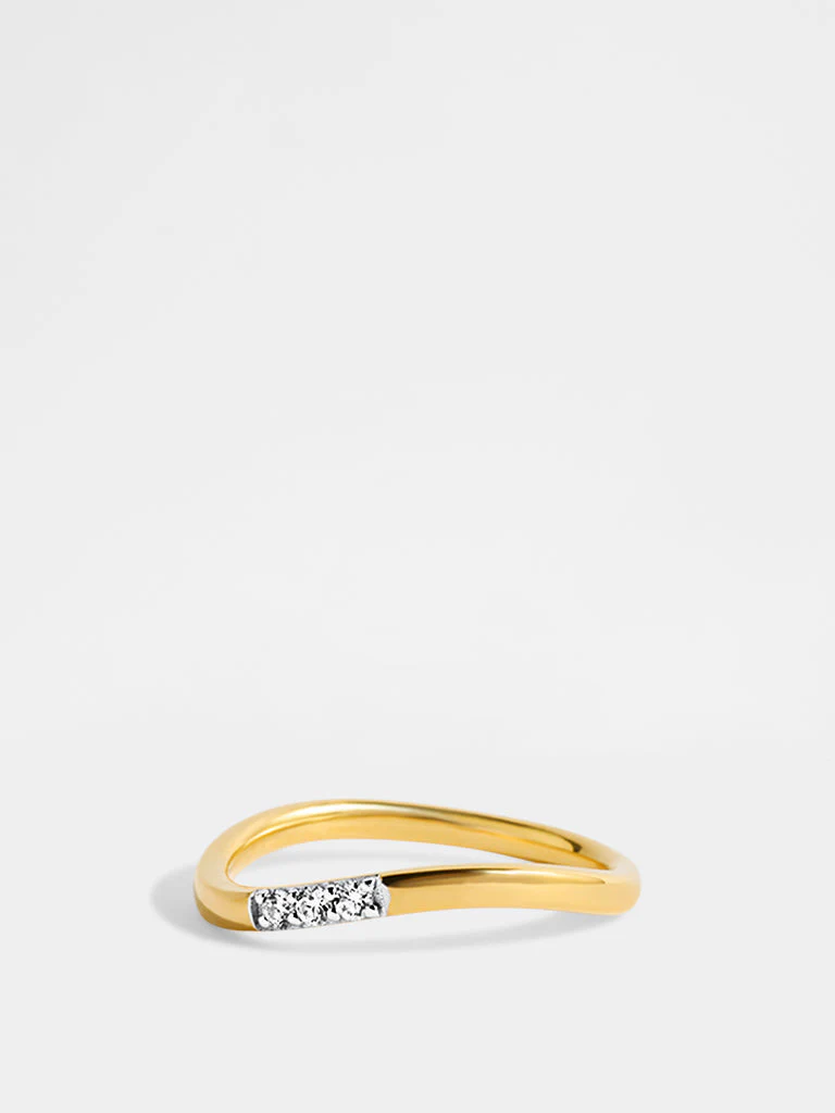Yellow Lab Diamond 3 Stone Stackable Ring - Image 2