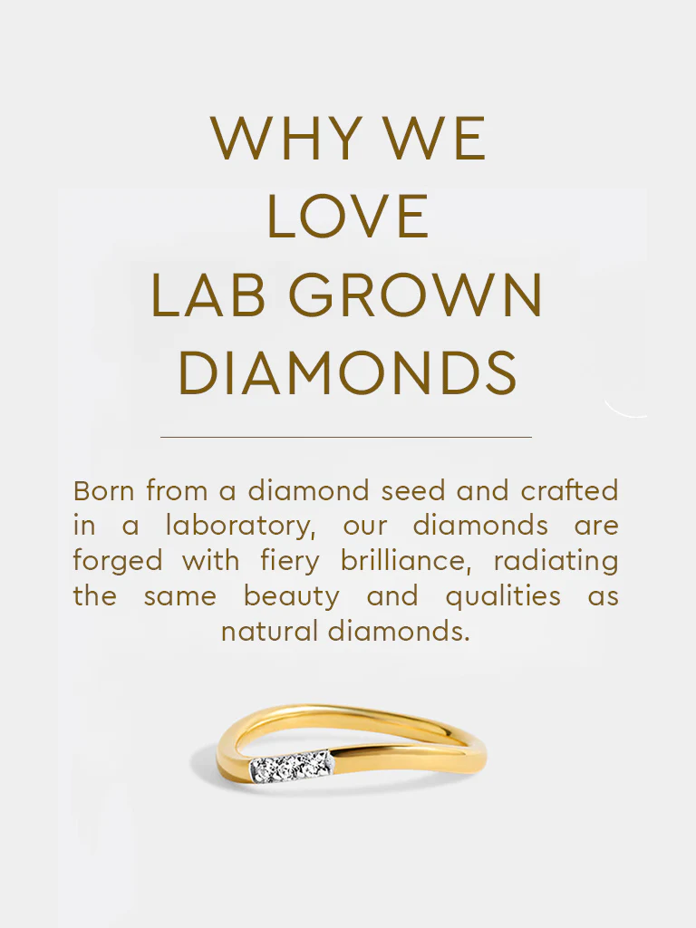 Yellow Lab Diamond 3 Stone Stackable Ring - Image 5