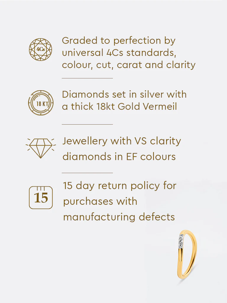 Yellow Lab Diamond 3 Stone Stackable Ring - Image 6