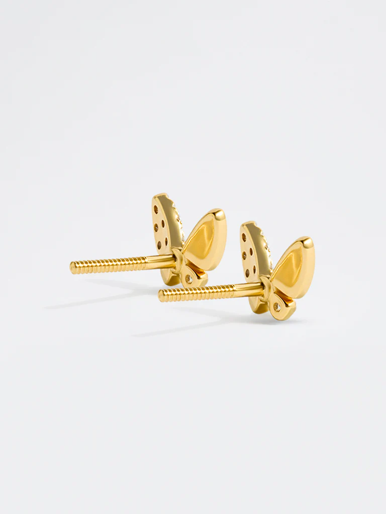 Yellow Lab Diamond Butterfly Earrings - Image 4