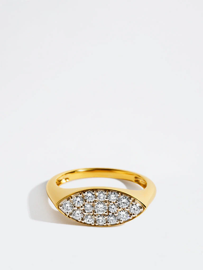 Yellow Lab Diamond Cluster Diamond Ring - Image 2