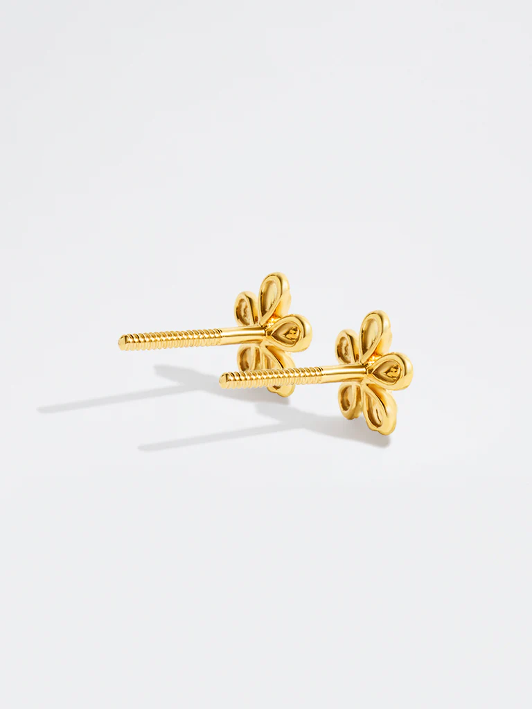 Yellow Lab Diamond Flower Earrings - Image 4