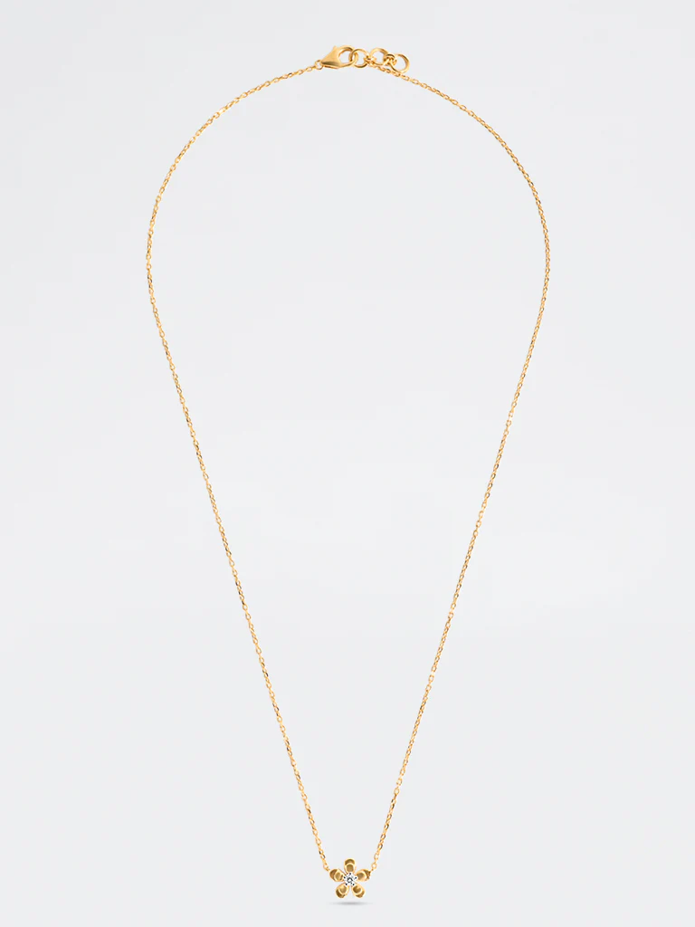 Yellow Lab Diamond Flower Necklace - Image 2