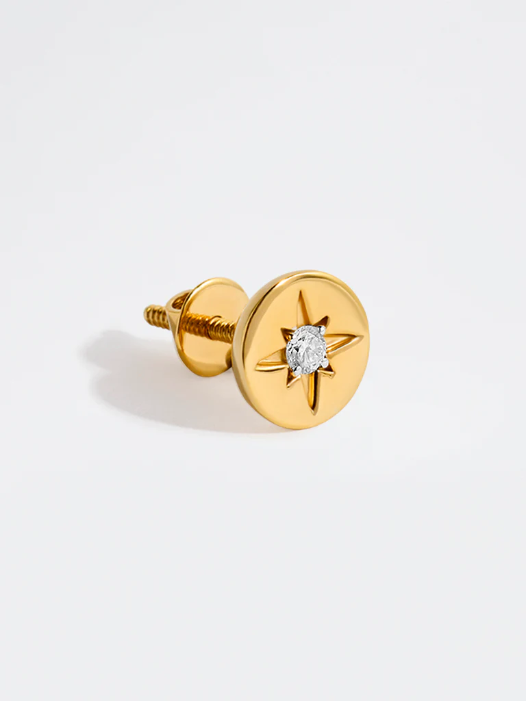 Yellow Lab Diamond Star Disc Earrings - Image 3
