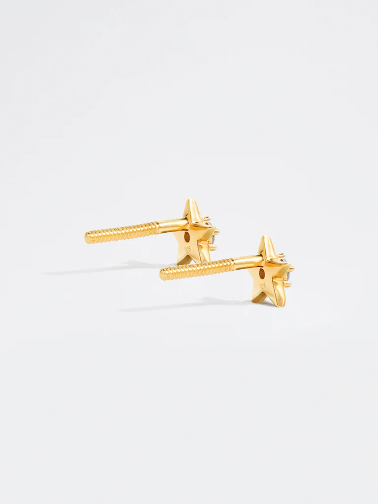 Yellow Lab Diamond Star Earrings - Image 4