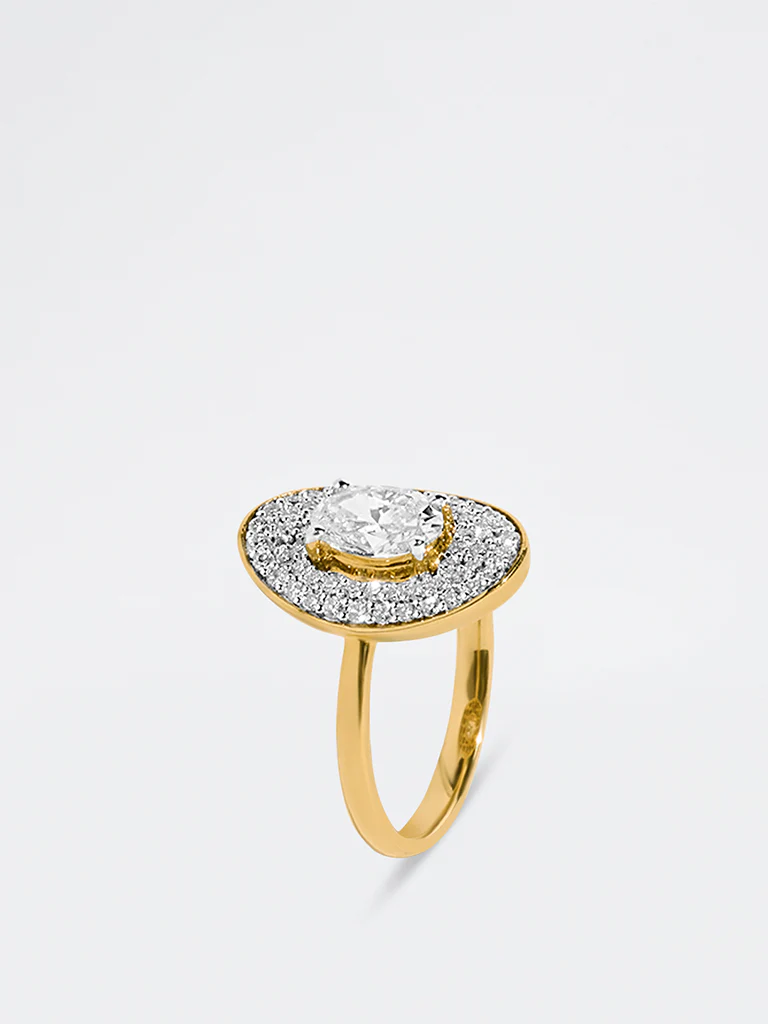 Oval Halo Lab Diamond Ring - Image 4