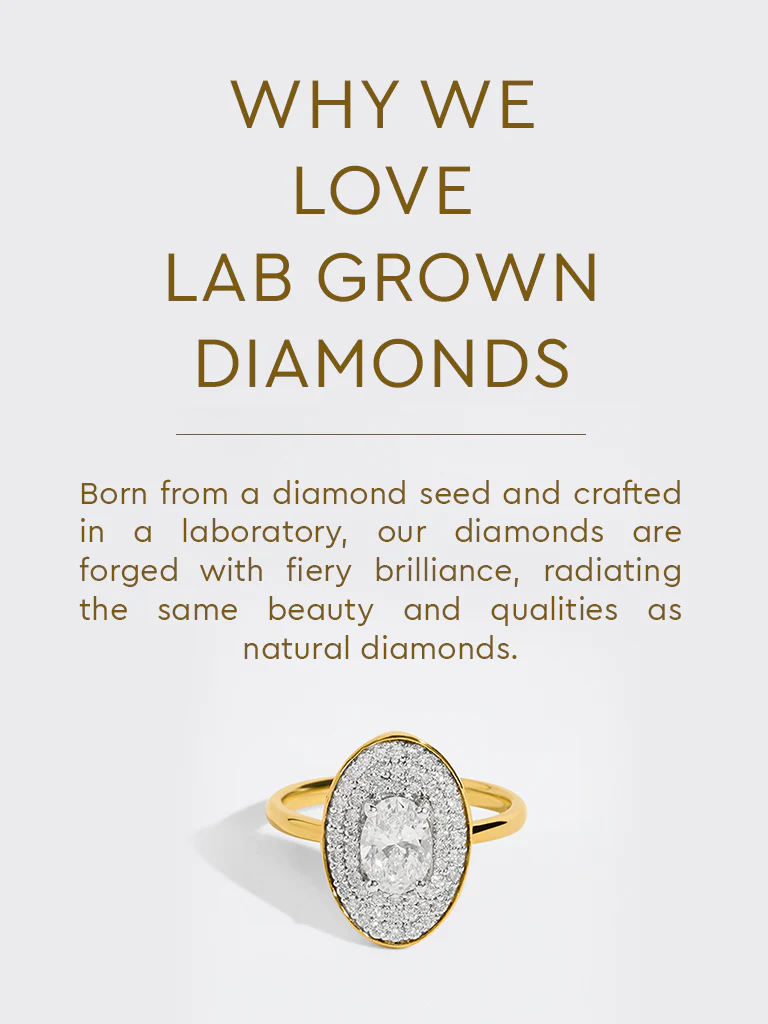 Oval Halo Lab Diamond Ring - Image 5