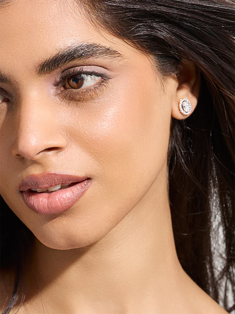 Oval Halo Lab Diamond Stud Earrings