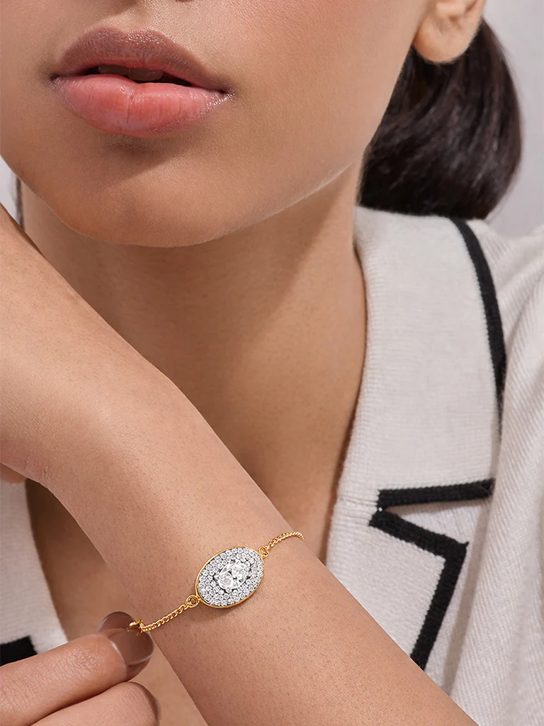 Oval Pave Solitaire Lab Diamond Bracelet