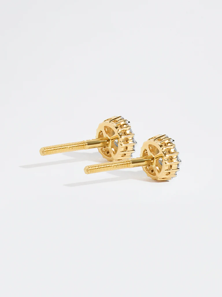Round Halo Lab Diamond Stud Earrings - Image 4