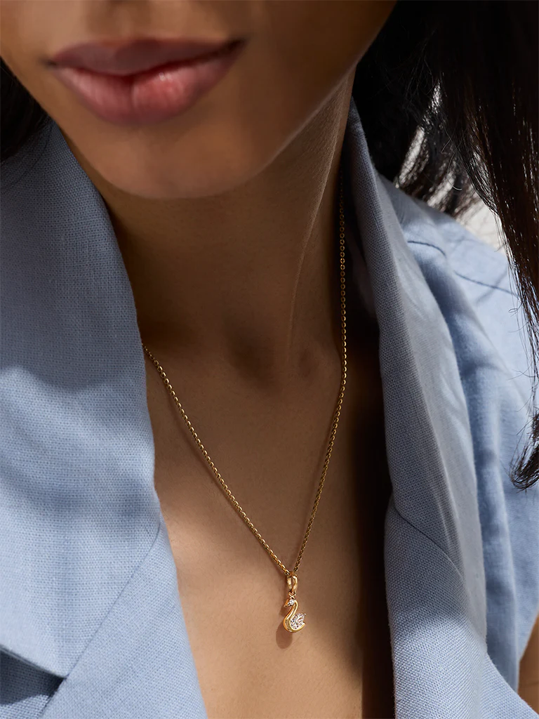 Swan Lab Diamond Pendant Necklace
