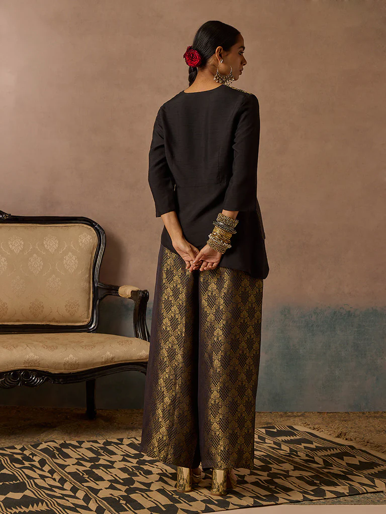 Brocade Black Co-ord Set - Image 4