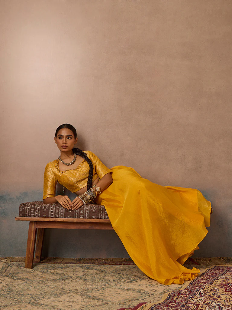 Brocade Mustard Blouse