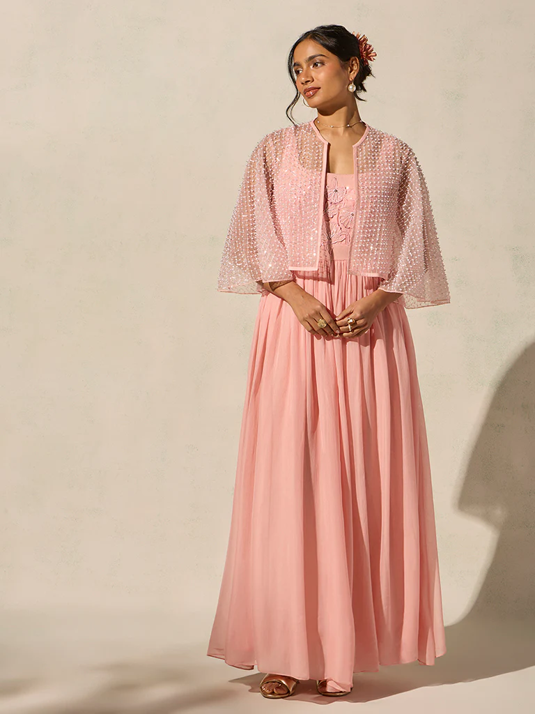 Embellished Cape - Pink - Image 2