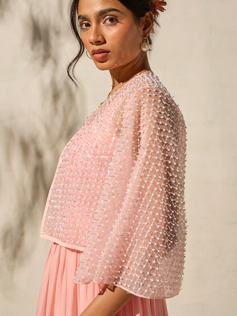Embellished Cape - Pink - Image 3