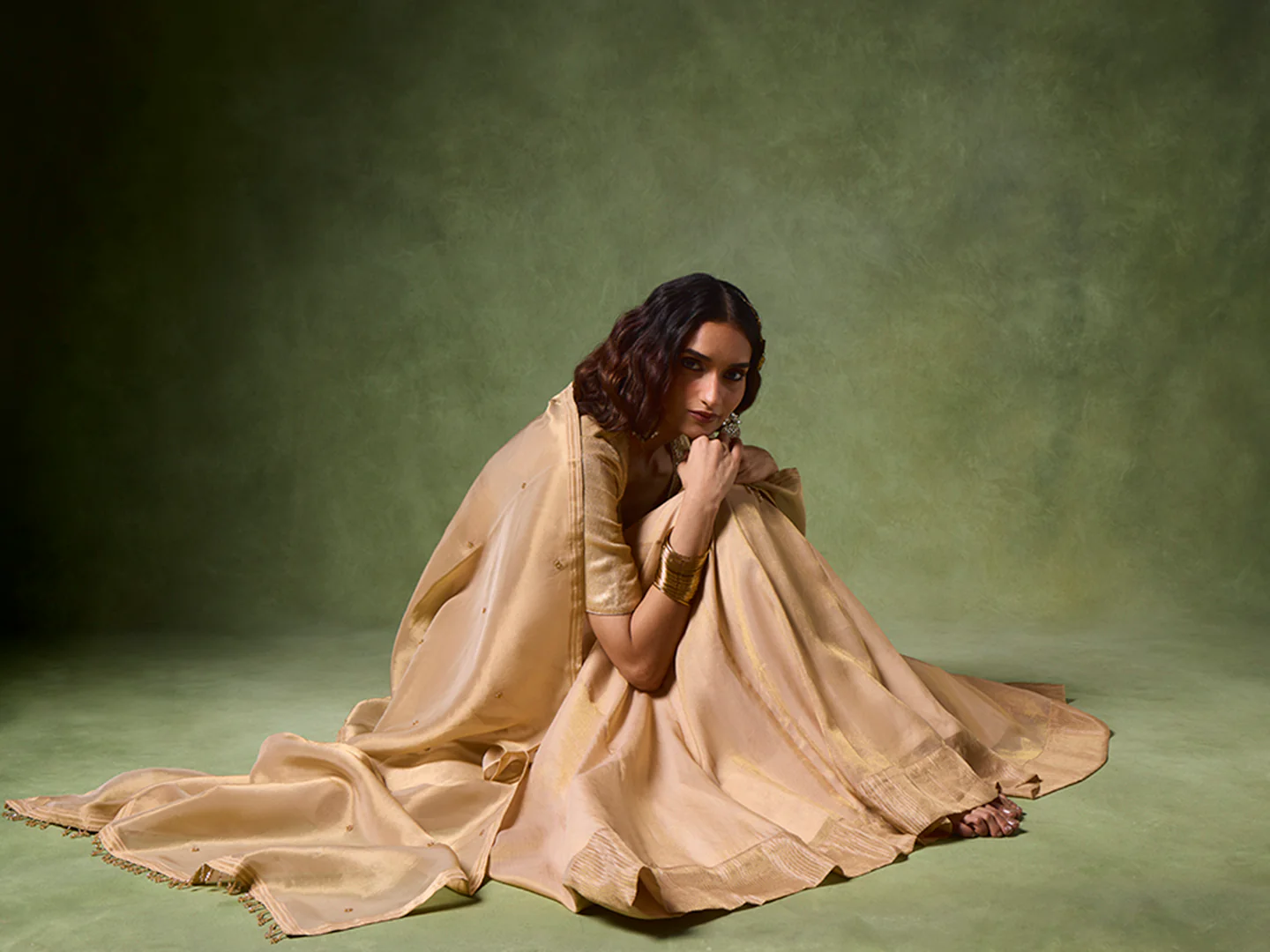 Embellished Dupatta – Gold - Image 4
