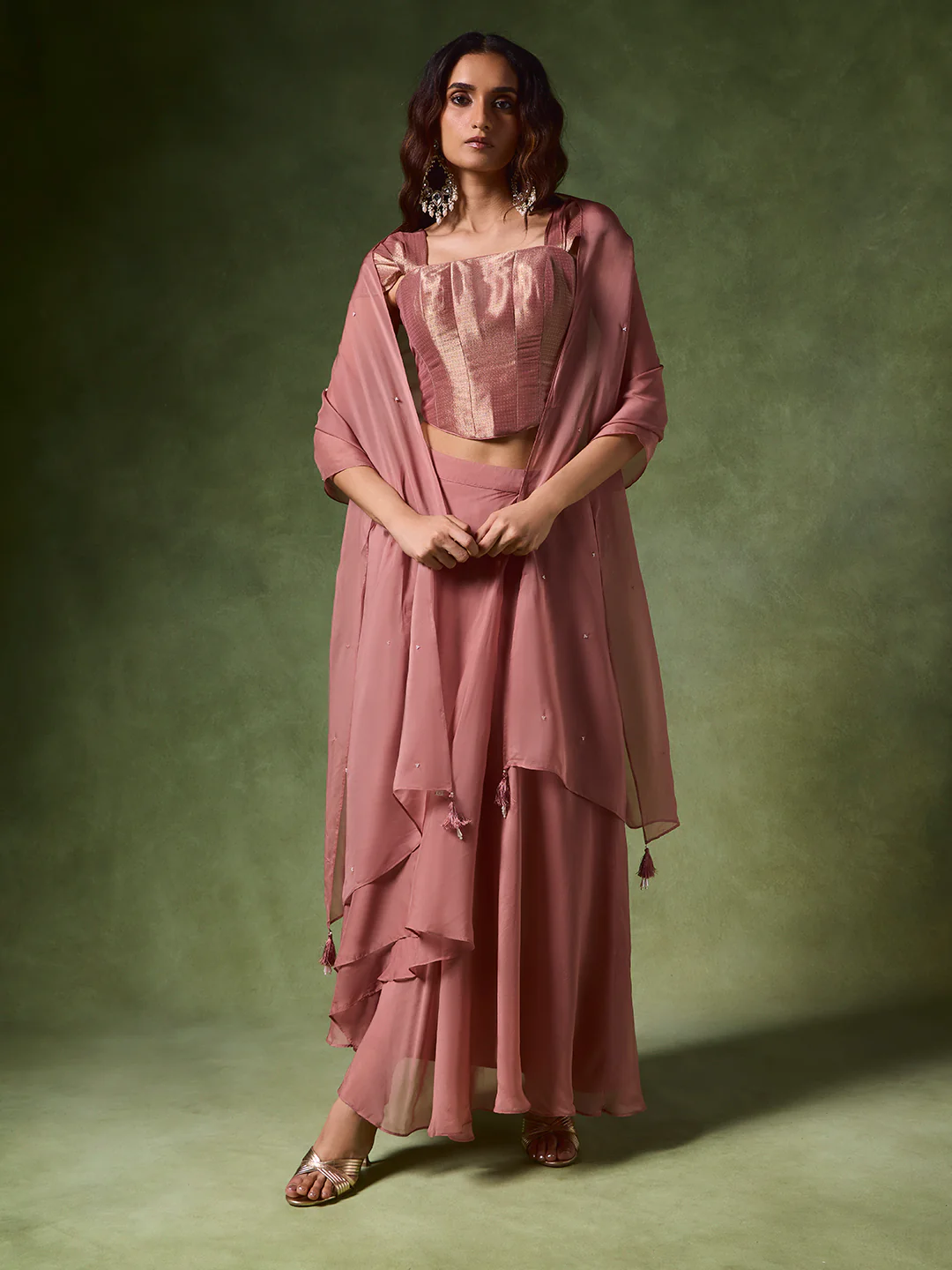 Embellished Dupatta – Pink - Image 4