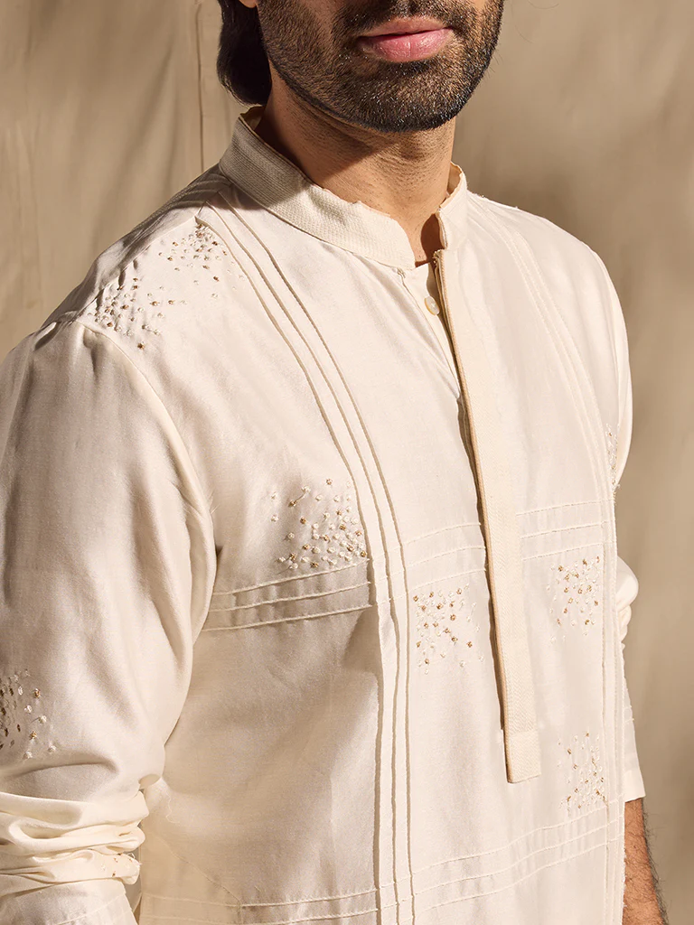 Embellished Kurta - White - Image 3