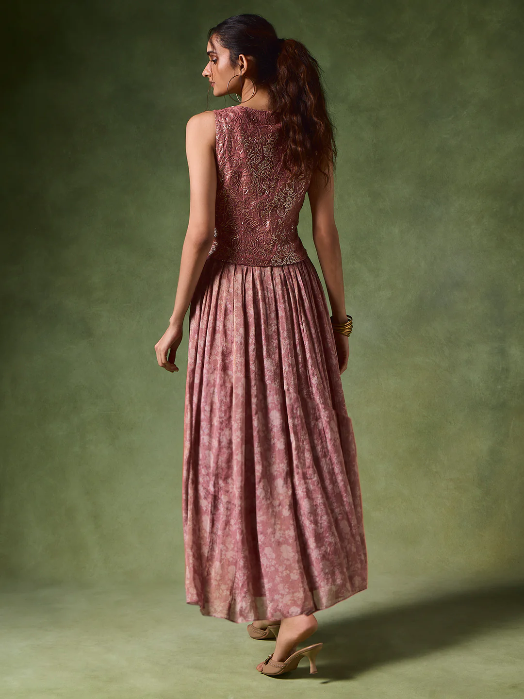 Embellished Midi Dress – Pink - Image 4