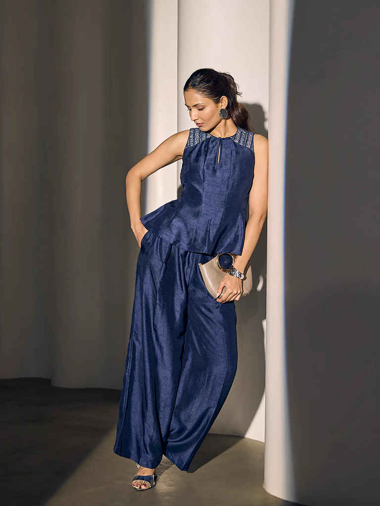 Embellished Top - Navy - Image 2