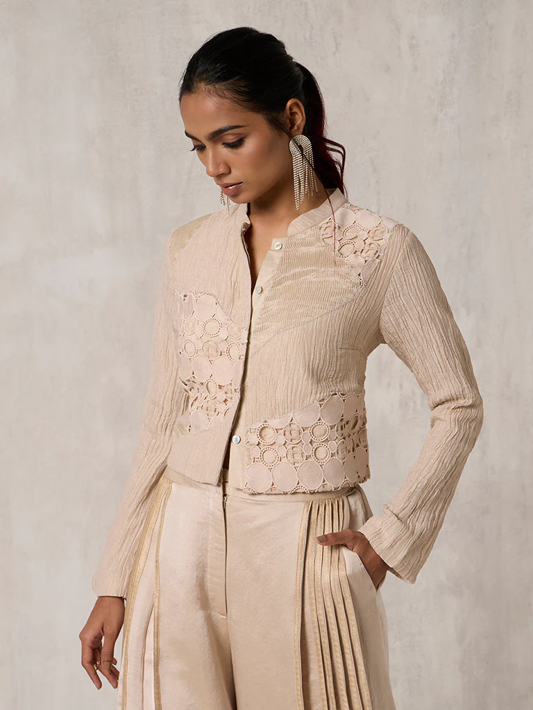 Embroidered Beige Top - Image 2