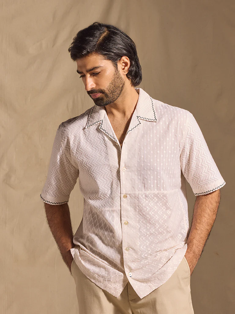 Embroidered Cotton Shirt - White - Image 2