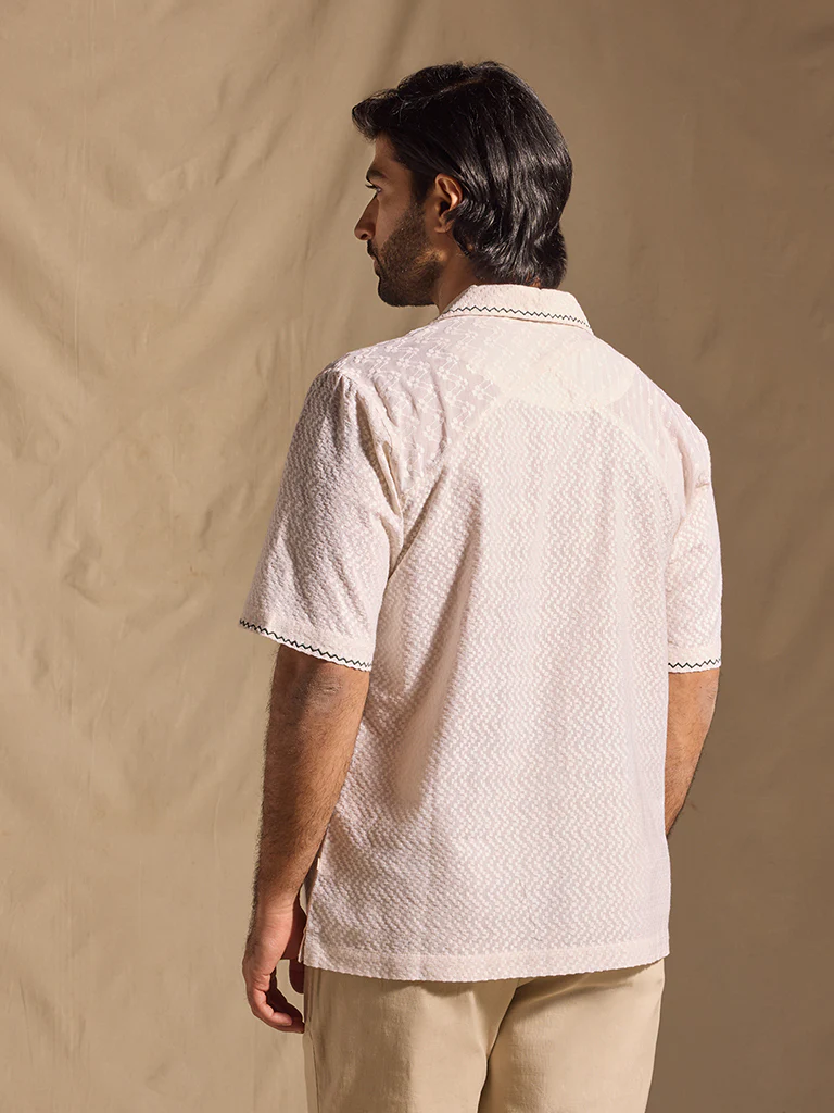 Embroidered Cotton Shirt - White - Image 4