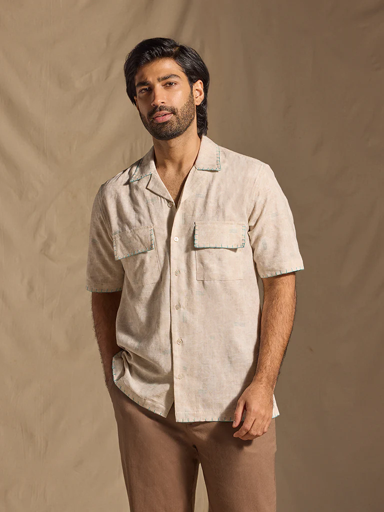 Embroidered Shirt - Beige - Image 2