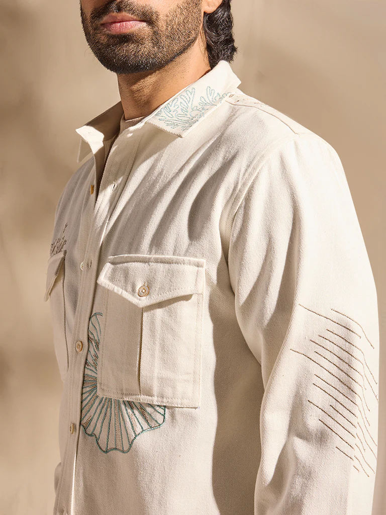 Embroidered Shirt - White - Image 3