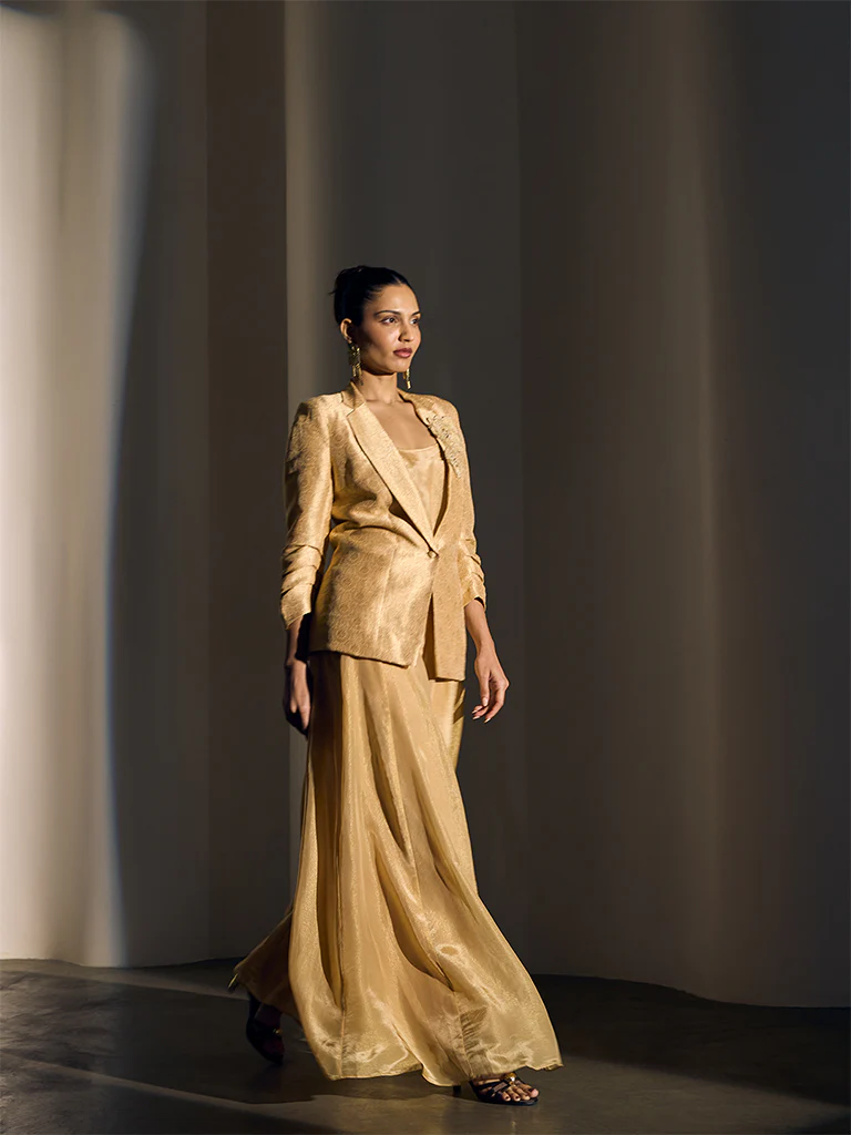 Jacquard Jacket Set - Cream - Image 2