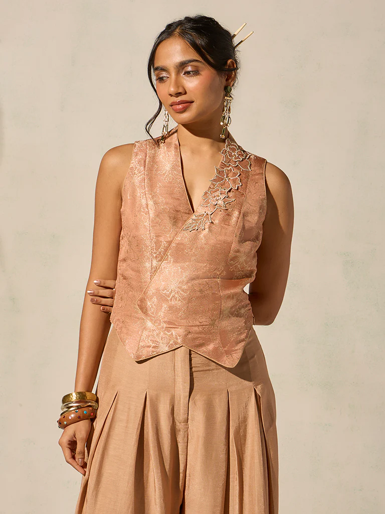 Jacquard Top - Peach